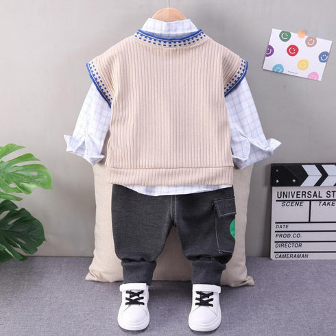 Spring and Autumn Children's Sweater Vest Set